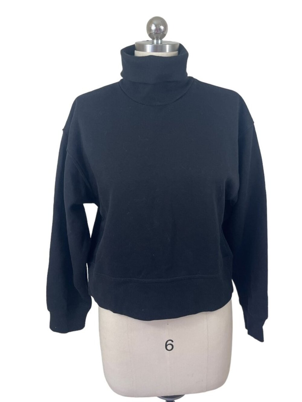 Zara Turtleneck Sweatshirt Womens Small Black Minimalist Streetwear Casual Chic